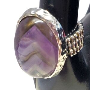 Multicolor faux stone stretch ring